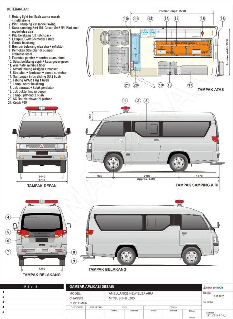 konstruksi ambulance deluxe